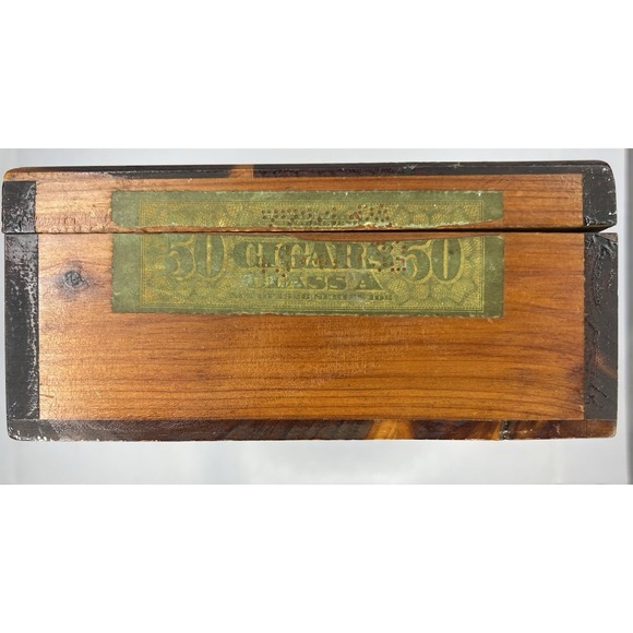 Antique c.1900 Wooden Cigar Box Repurposed as Keepsake Box, Factory No. 771 PA - Picture 3 of 14